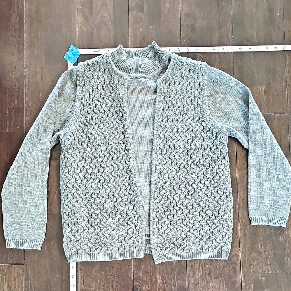 Classic Green Sweater And Vest Combo